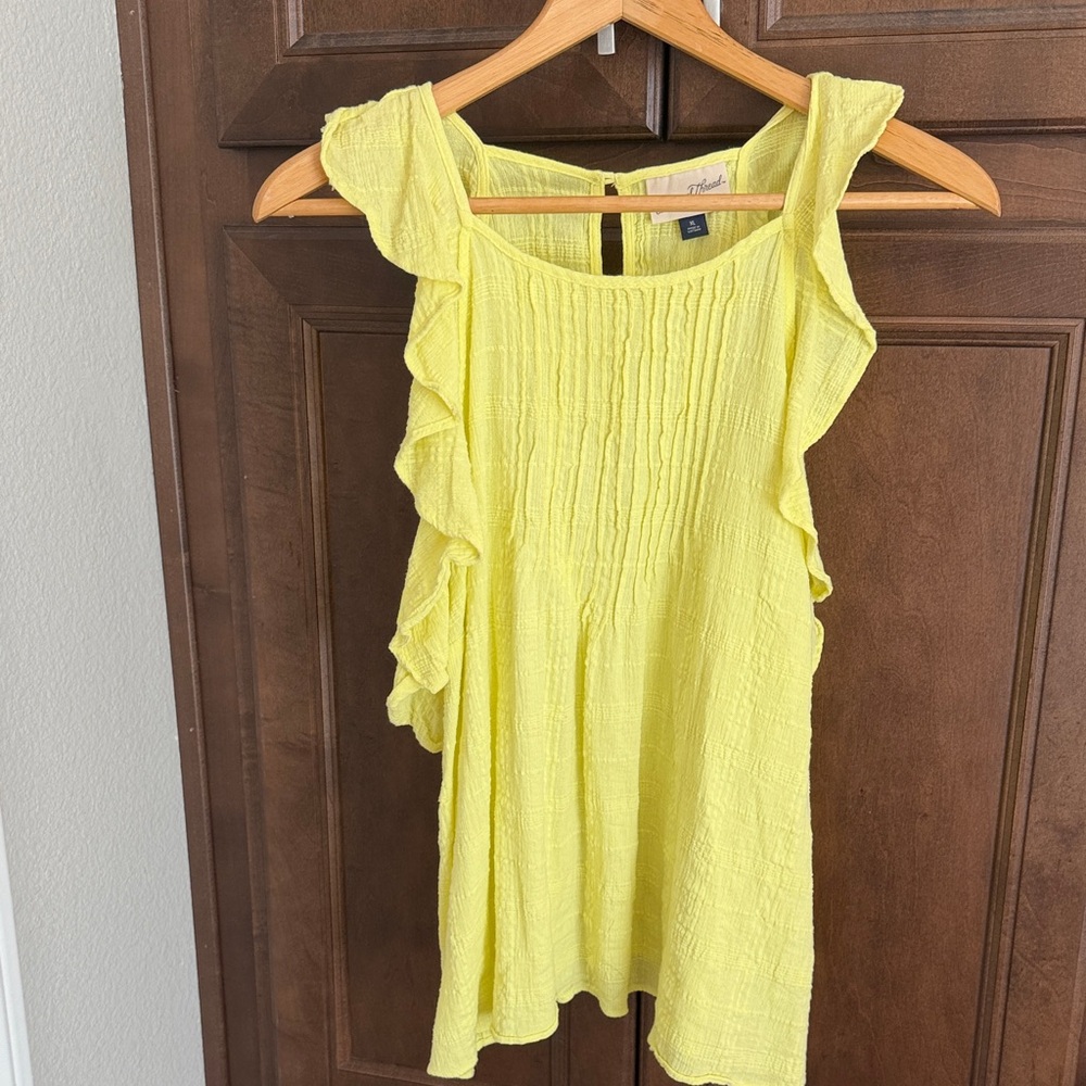 Universal Thread Bright Yellow Ruffled Blouse